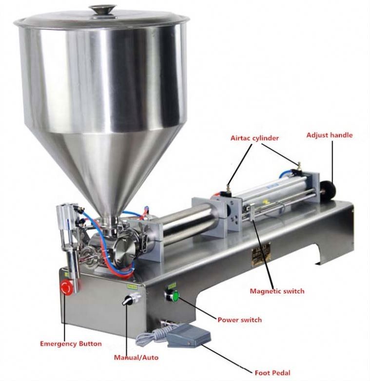 Gel şişe doldurma için yarı otomatik piston sos krem reçel losyon şampuan sıvı doldurma makinesi