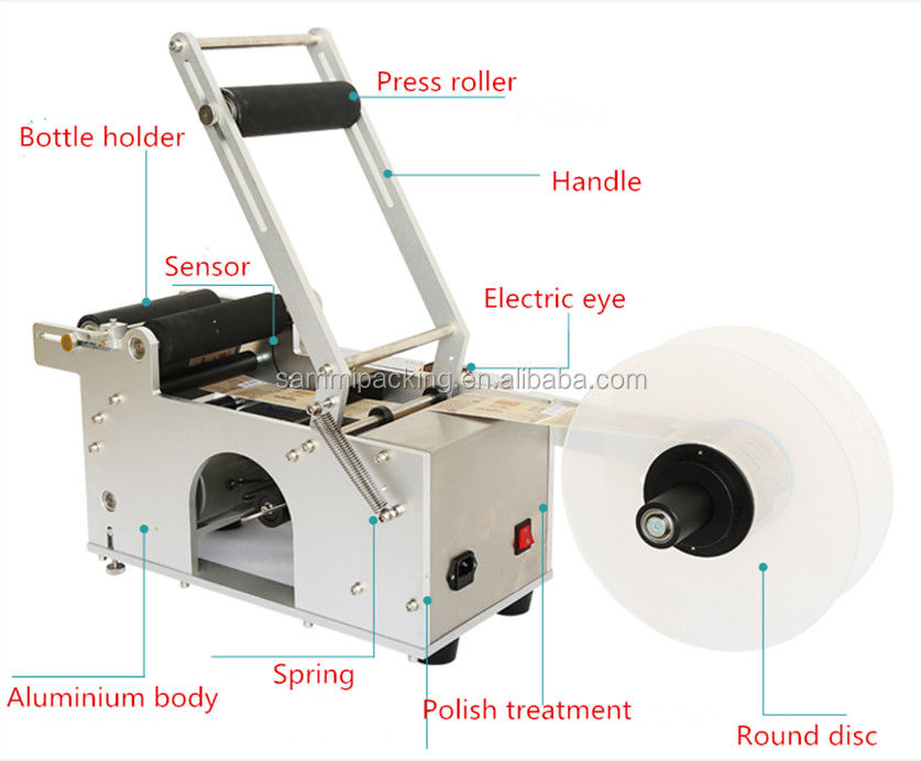 MT50 Yarı Otomatik Yuvarlak Şişe Etiketleme Makinesi Yarı Otomatik Etiketleyici Yarı Otomatik Etiketleme Makinesi