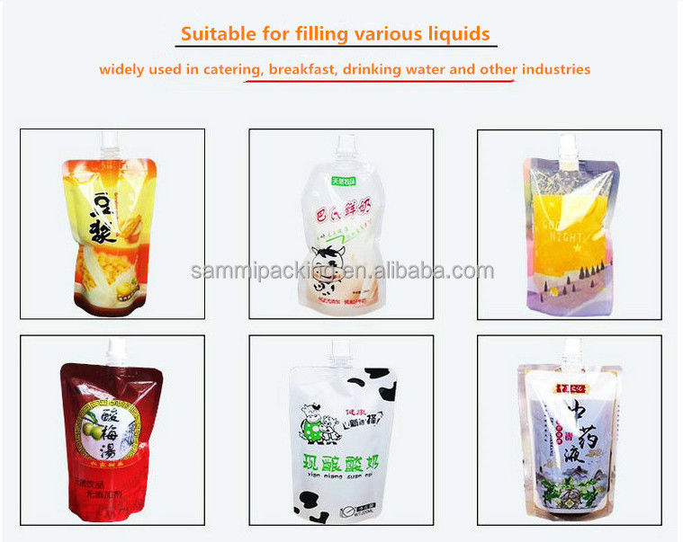 Özel Spout Bag Doldurma Makinesi, Masa Tipi 100ml 8 Başlı Sıvı Doldurma Makinesi