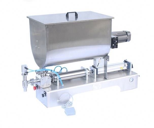 Saus Fasulye Pastası Sıvı Pasta Doldurma Makinesi Mixer U Tipi Hopper ile