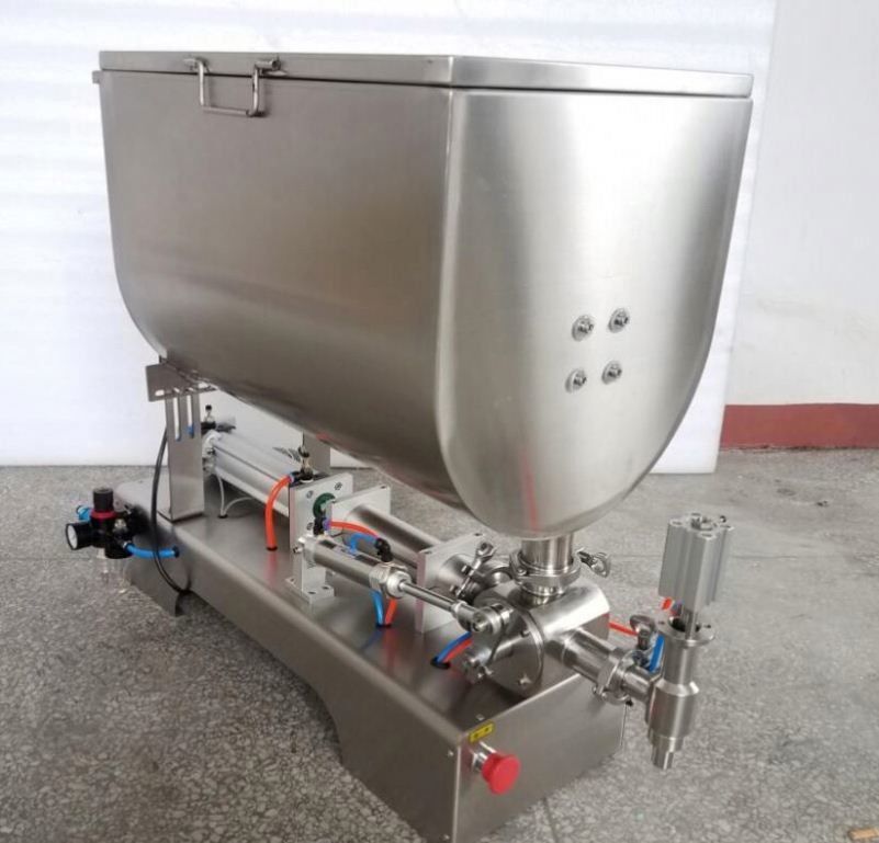 Saus Fasulye Pastası Sıvı Pasta Doldurma Makinesi Mixer U Tipi Hopper ile