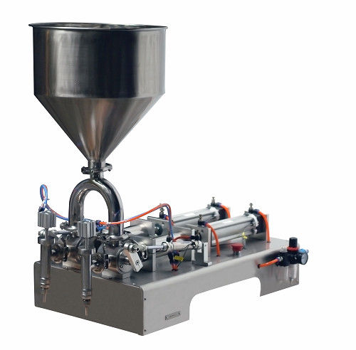Kozmetik pasta ketçap sosu için 220V Çift başlı yarı otomatik krem doldurma makinesi