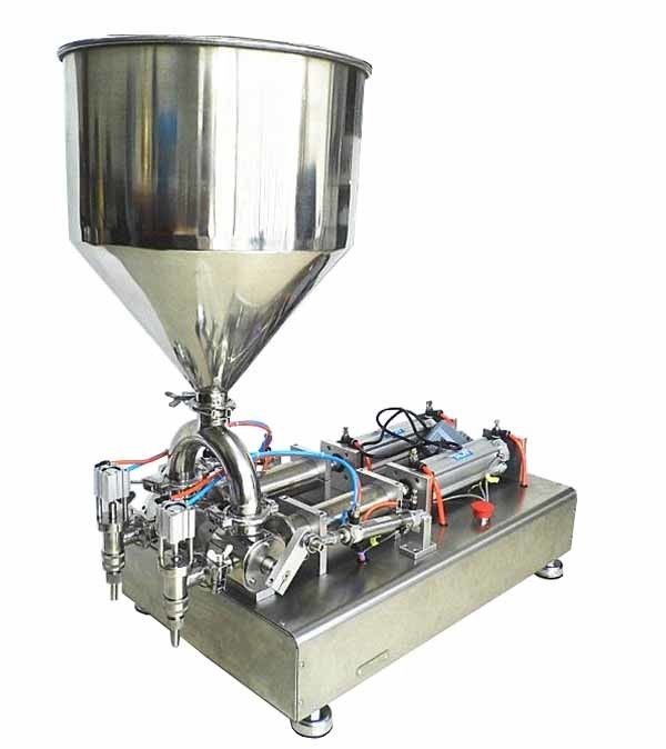 Kozmetik pasta ketçap sosu için 220V Çift başlı yarı otomatik krem doldurma makinesi