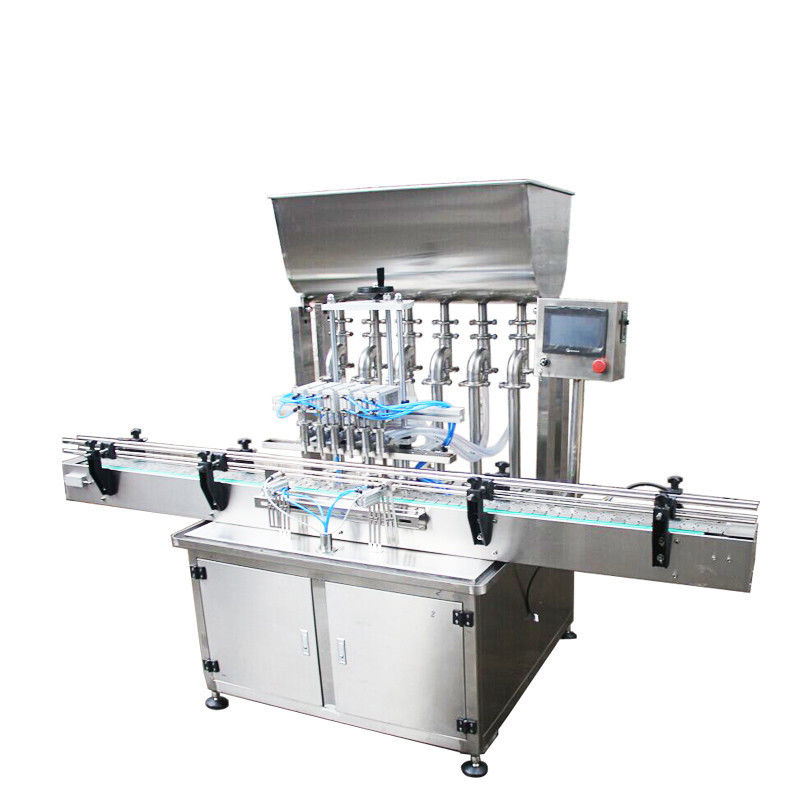 Otomatik PLC Piston 6 Başlı Şişe Doldurma Makinesi Şampuan Sosu Pastası Sıvı Doldurma Makinesi