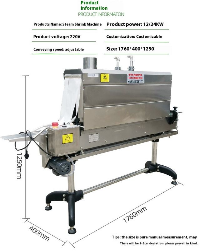 Otomatik Isıtma Şişesi Shrink Sleeving Etiketleme Makinesi SHRINCR SOEVE TALEVİCİ Buhar Tüneli