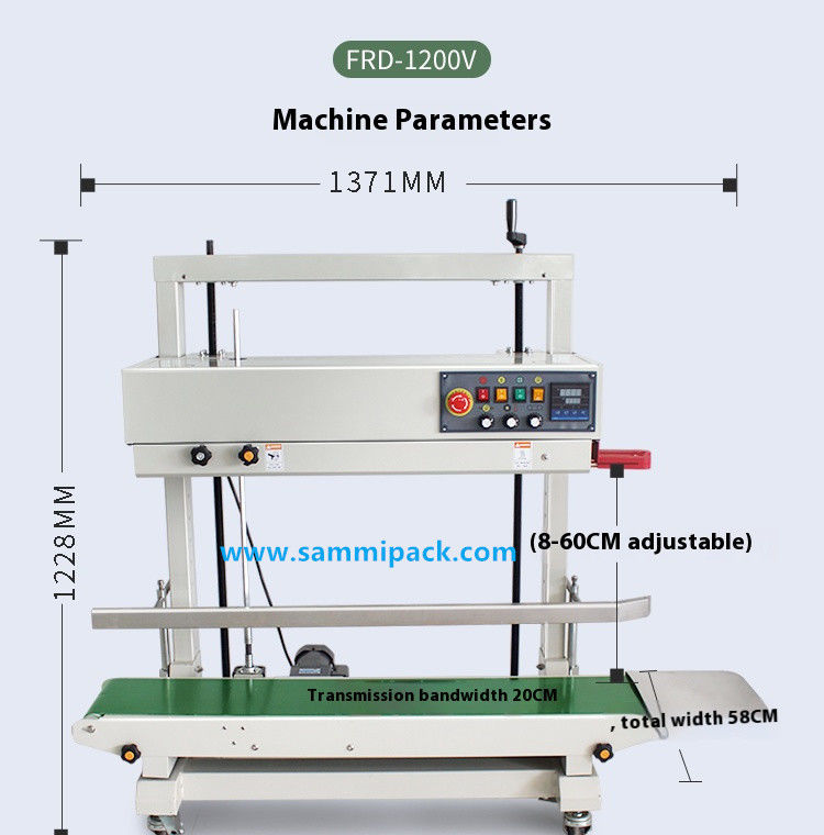 FRD-1200V Elektrikli Yarım Otomatik Sıcaklık Sızdırma Makinesi İçecek Çuvalları için Sürekli Dikey Plastik Torba Sızdırma için Ahşap