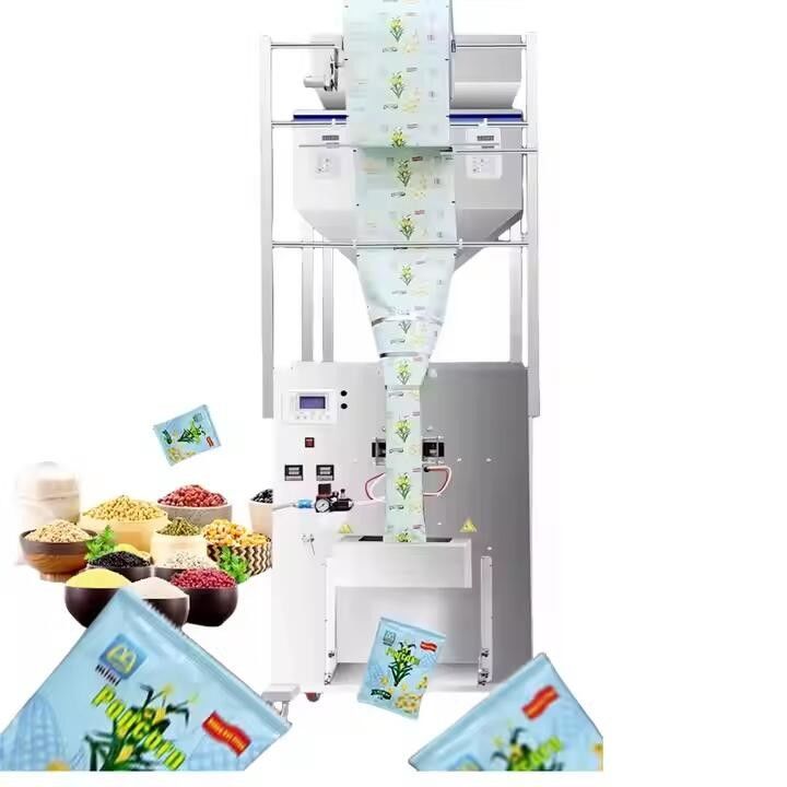 Yarım Otomatik İki Başlı Büyük Ağırlıklı Soya Tahılları Tohumları Gübre Tozu Çuvalı için Ambalaj Doldurma Makinesi