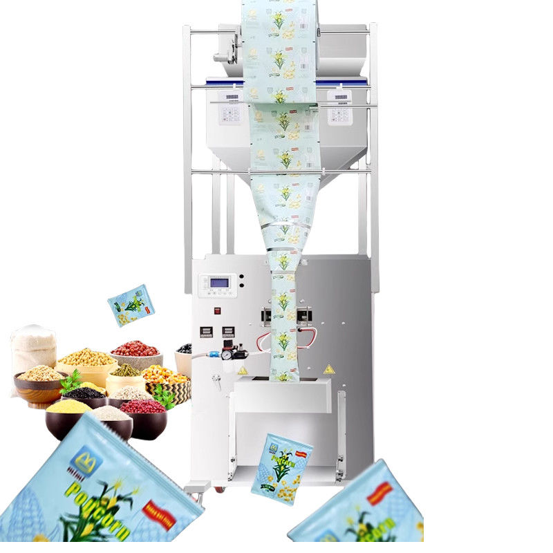 Çok Fonksiyonlu Çift Kafalı Şeker Dolum Kahve Çekirdeği Tartım Paketleme Makinesi 500g 1000g 450*470*1750MM Emtia