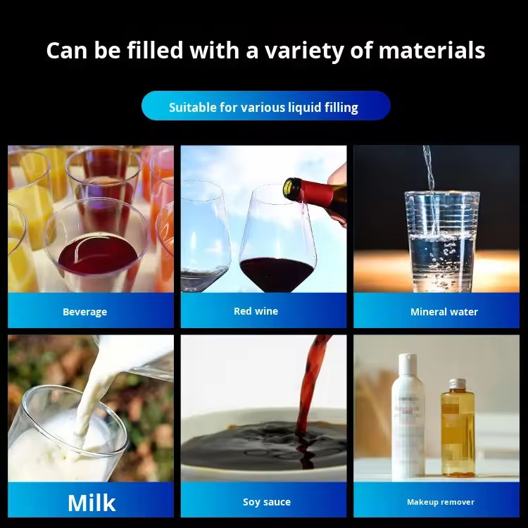 Otomatik Dört Başlı Manyetik Pompa Sıvı Doldurma Makinesi PET Küçük Ölçekli Cam Meyve suyu İçecek Süt Şişeleri Küçük Doldurma