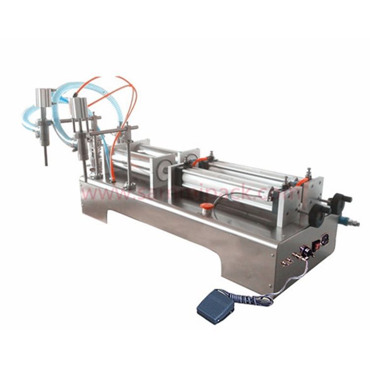 Çift Nozullu Pnömatik Sıvı Dolum Makinesi Şampuan, Yağ, Kimyasal Dolumu İçin G1WY-2Y-500