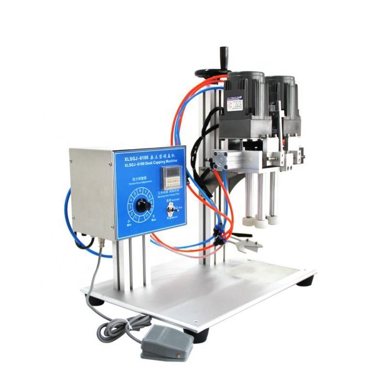 Spray Kapak Kapama Makinesi, Şampuan, Duş Jeli için Yarım Otomatik Şişe Kapama Makinesi