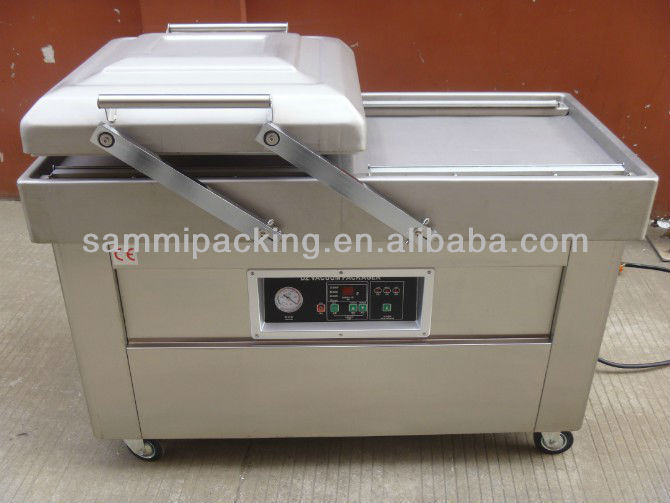 Sığır pastırması tavuk tofu fıstık deniz maması için çok fonksiyonel çift oda vakumlu paketleme makinesi