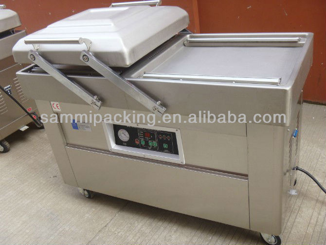 Sığır pastırması tavuk tofu fıstık deniz maması için çok fonksiyonel çift oda vakumlu paketleme makinesi