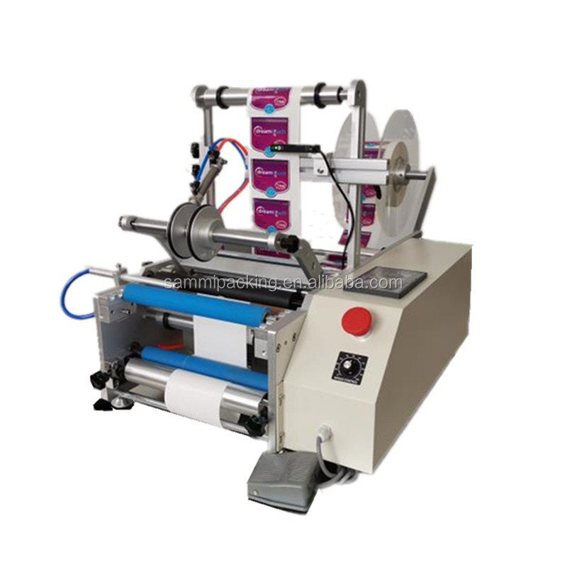 Yarı Otomatik 10ml Cam Şişe Tek/Çift Taraflı Etiket Yuvarlak Şişe Etiketleme Makinesi