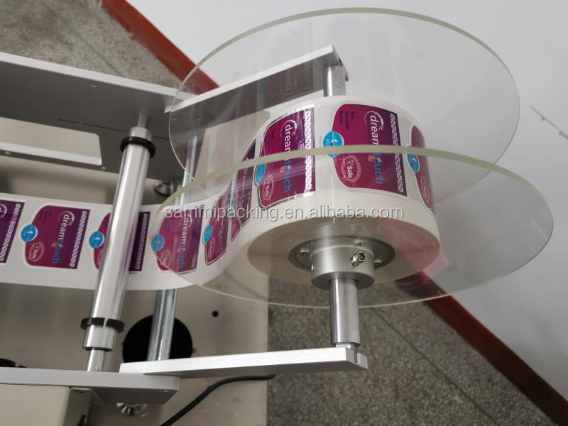 Ucuz Fiyat Yarı Otomatik Yuvarlak Şişe Çift Yan Etiketleme Makinesi