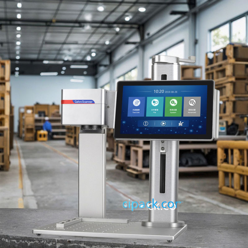 Taşınabilir Lazer Parti Kod Yazıcısı, Ürün Seri Numaraları, QR Kodları, Logolar, Ambalaj Üzerindeki Barkodlar için Fiber Lazer Kodlama Makinesi