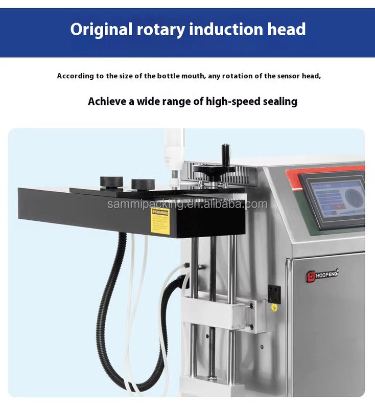 Plastik şişeler için tam otomatik sürekli konserve cam indüksiyon alüminyum folyo mühürleme makinesi