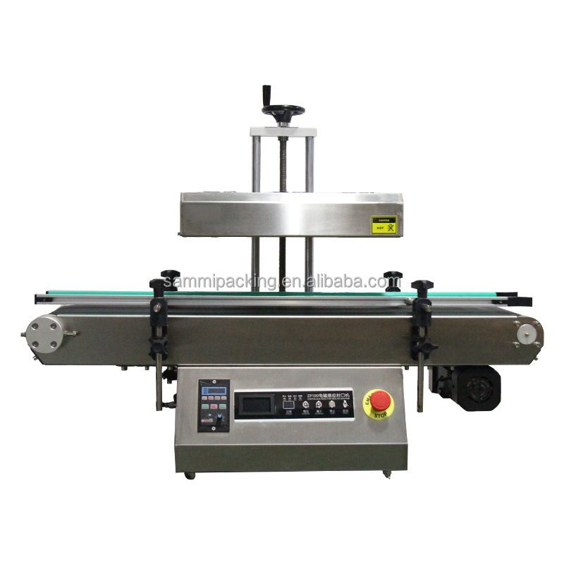 Alüminyum folyo ısı indüksiyonu mühürleme makinesi Kapak Şişeler için indüksiyon mühürleyici İçecek ambalajlama makineleri için kutular