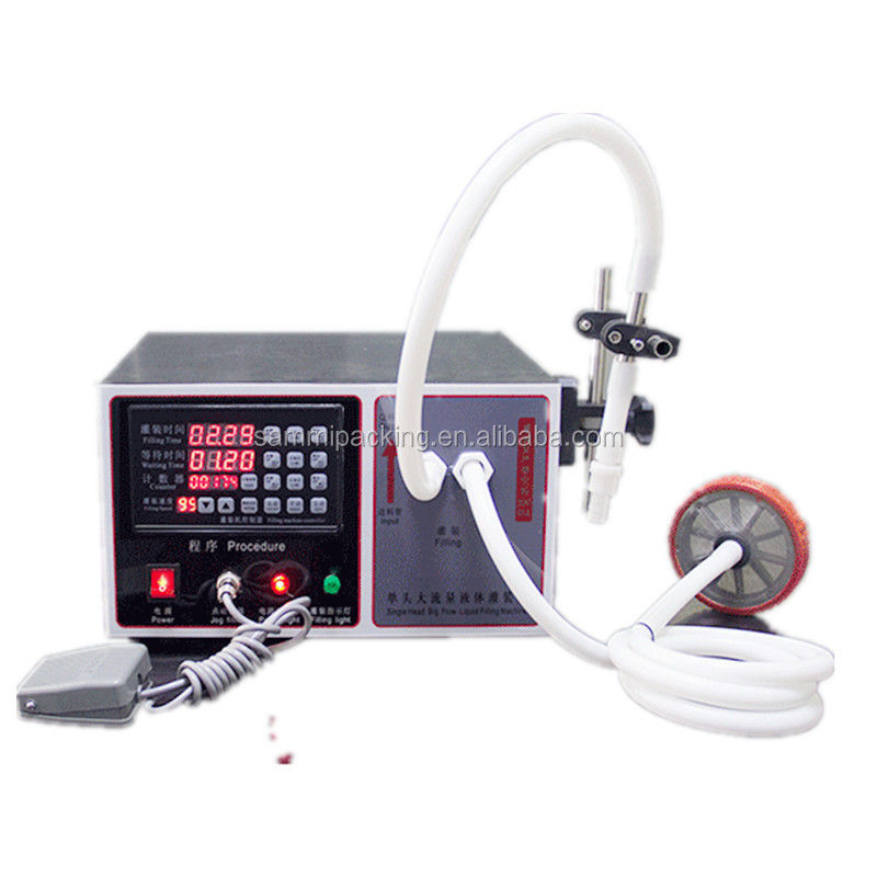 Gıda sınıfı küçük sıvı doldurma makinesi Meyve suyu, bal, yağ, soda suyu için yarı otomatik 304 paslanmaz çelik 17L/min