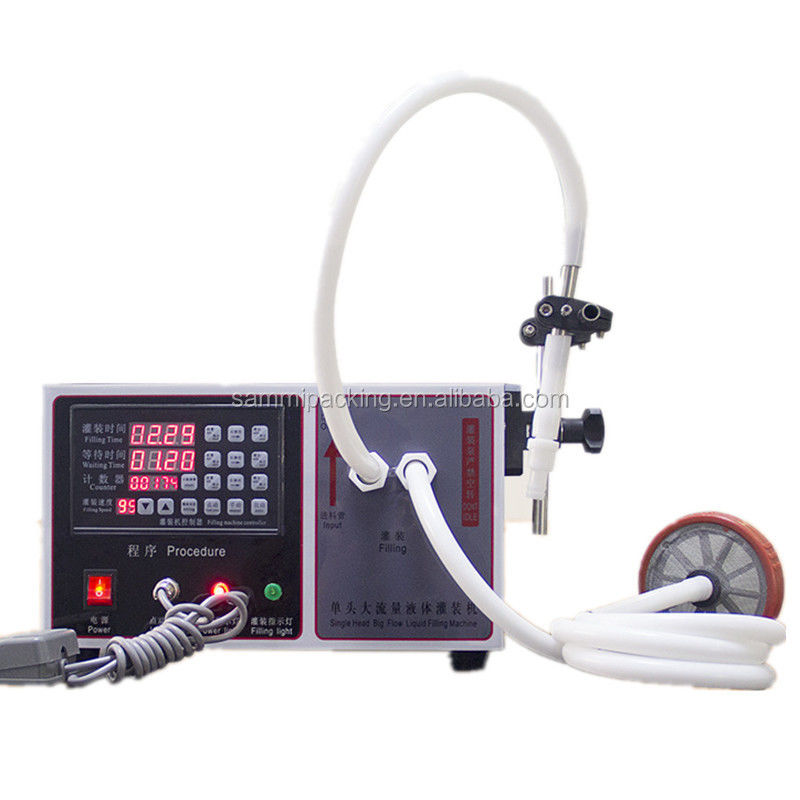 Gıda sınıfı küçük sıvı doldurma makinesi Meyve suyu, bal, yağ, soda suyu için yarı otomatik 304 paslanmaz çelik 17L/min