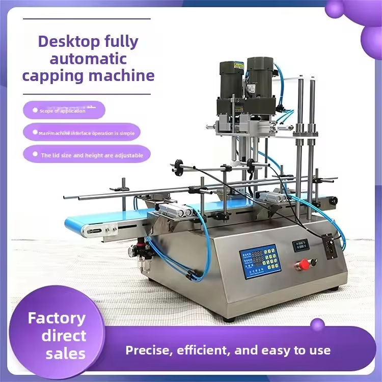 Yüksek Kaliteli Masaüstü Elektrikli Kapak Şişe vida Plastik cam şişeler için Yarım Otomatik İçecekler Şişe Kapak Makinesi