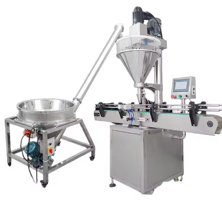 Tamamen Otomatik Tek Kafalı Helezon Dolum Makinesi Kozmetik Baharat Soya Unu Kehribar Diatomit Sütü Matcha Tozu İçin