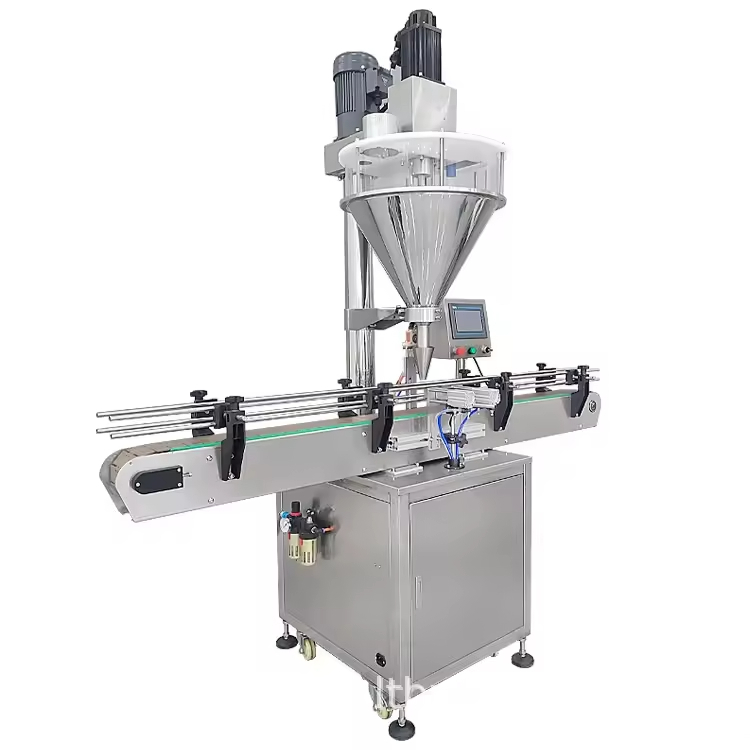 Tamamen Otomatik Tek Kafalı Helezon Dolum Makinesi Kozmetik Baharat Soya Unu Kehribar Diatomit Sütü Matcha Tozu İçin