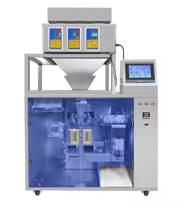 Upgraded Automatic Universal Stand up Pouch Packing Machine for Coffee/Nuts/Sugar/Grains, PLC Touch Screen Control, Dustproof