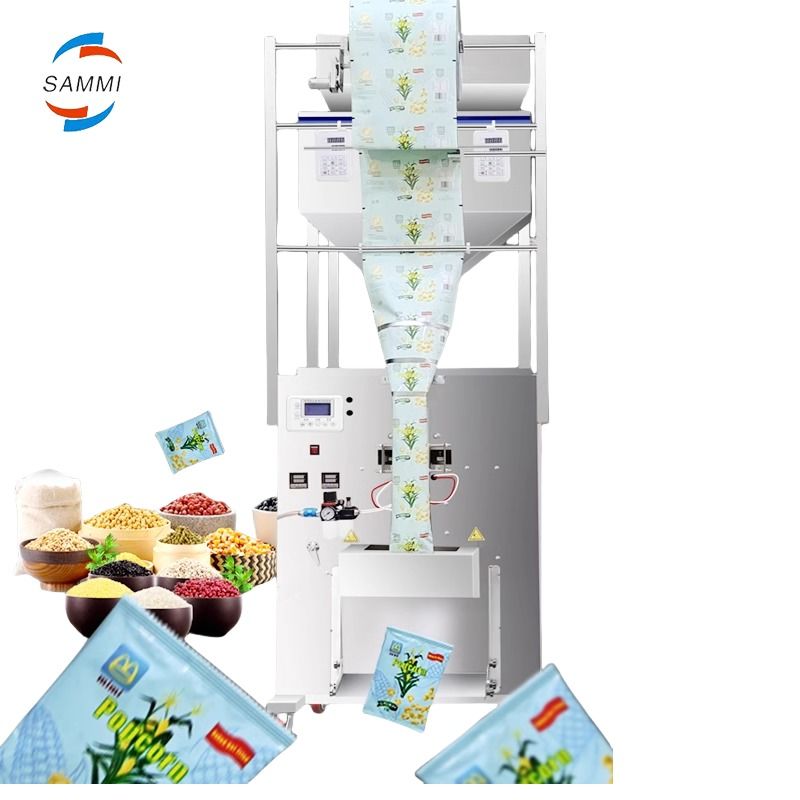 Toptan Yeni Çok Fonksiyonlu Çift Kafalı Şeker Dolgulu Kahve Çekirdeği Tartım Paketleme Makinesi 500g 1000g Yüksek Kaliteyle