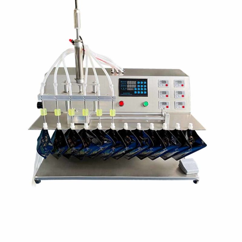 2025 Yeni Çift Nozüllü Sıvı Su Çıkışlı Poşet Torba Dolum Makinesi Ayakta Duran Nozüllü Torba Yarı Otomatik Dolum ve Kapatma