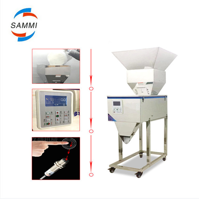 Yüksek Kaliteli 100-3000g Yarı Otomatik Granül/Toz/Pirinç/Kahve/Baharat Tartım Dolum Makinesi Büyük Huni ile