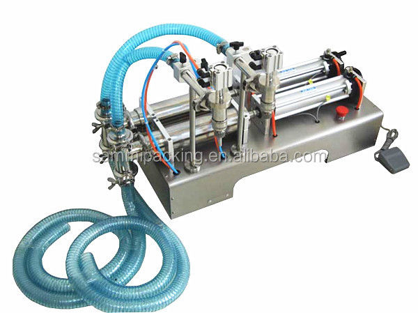 2 Baş Piston Doldurucu Sıvı Doldurma Makinesi Yarım Otomatik / Masa Üst Sıvı Doldurma Makinesi
