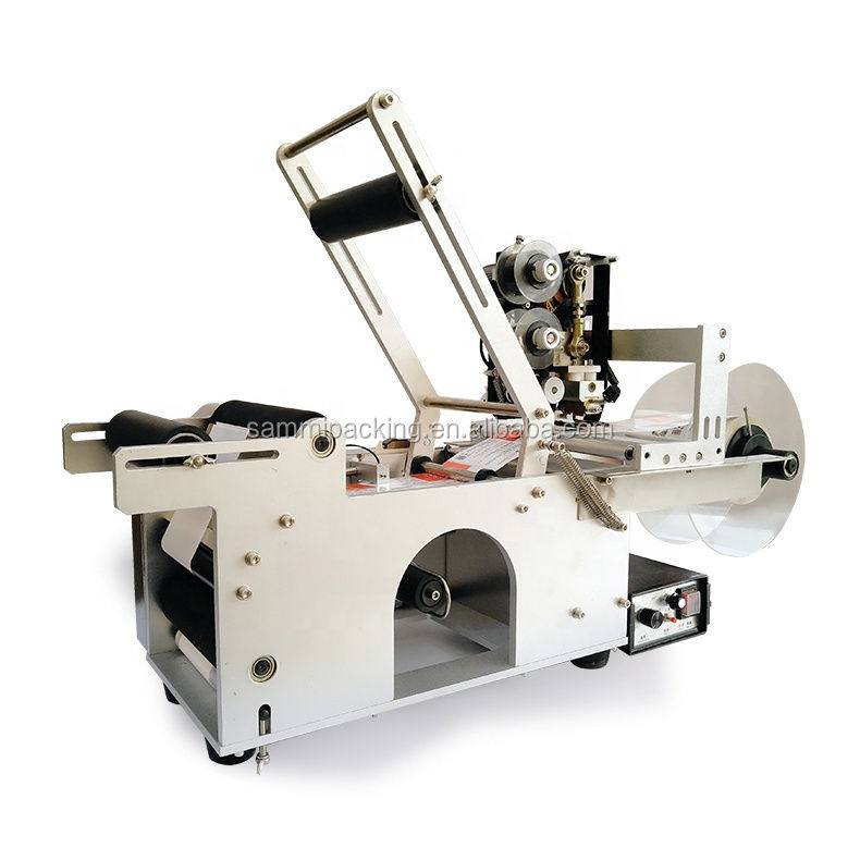 En kaliteli MT-50D, Semi Otomatik Yuvarlak Şişe / Kavanoz Etiketleme Makinesi