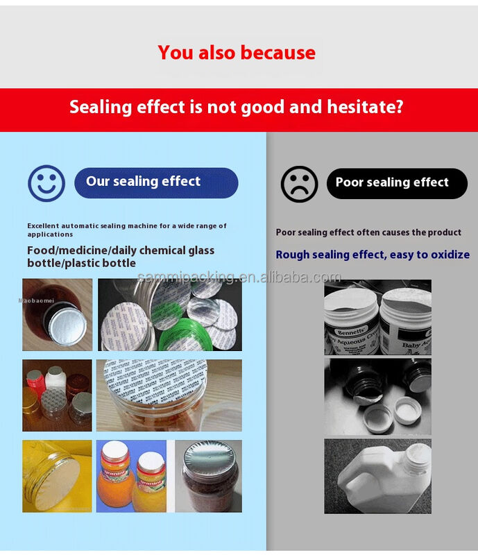 Yüksek verimli yarı otomatik plastik cam şişe kavanozu alüminyum folyo kapağı endüksiyon mühürleme makinesi