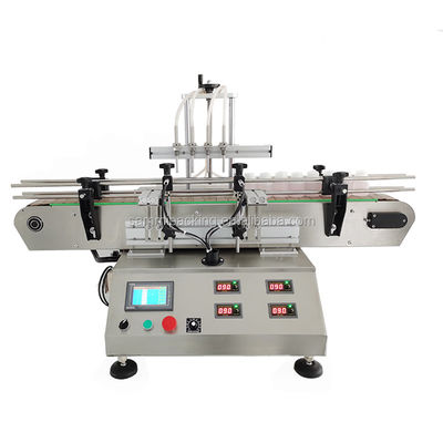 Otomatik 3000BPH 4 Başlı Şişe Doldurma Sıvı Doldurma ve Kaplama Etiketleme Makinesi