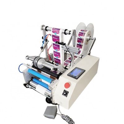 Yuvarlak şişeler için yarı otomatik yapışkan etiketleme makinesi