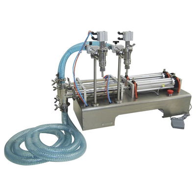 100-1000ml Pnömatik Sıvı Piston Doldurma Makinesi Petrol Doldurma için Çift Başlı