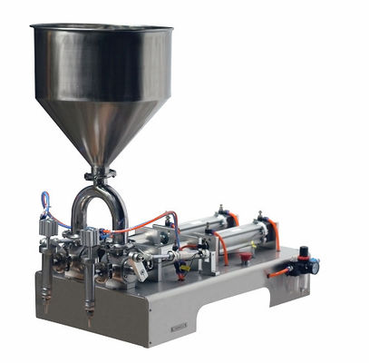 Kozmetik pasta ketçap sosu için 220V Çift başlı yarı otomatik krem doldurma makinesi