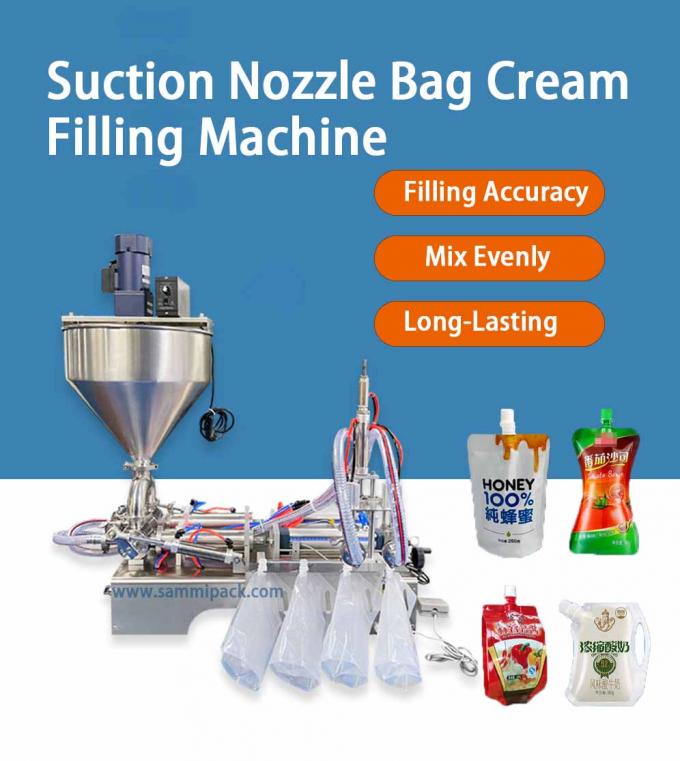 Endüstriyel Yarı Otomatik Bal İçecek Torbası Musluklu Poşet Meyve Suyu Dolum Makinesi Sıvı Gıda İçin 0