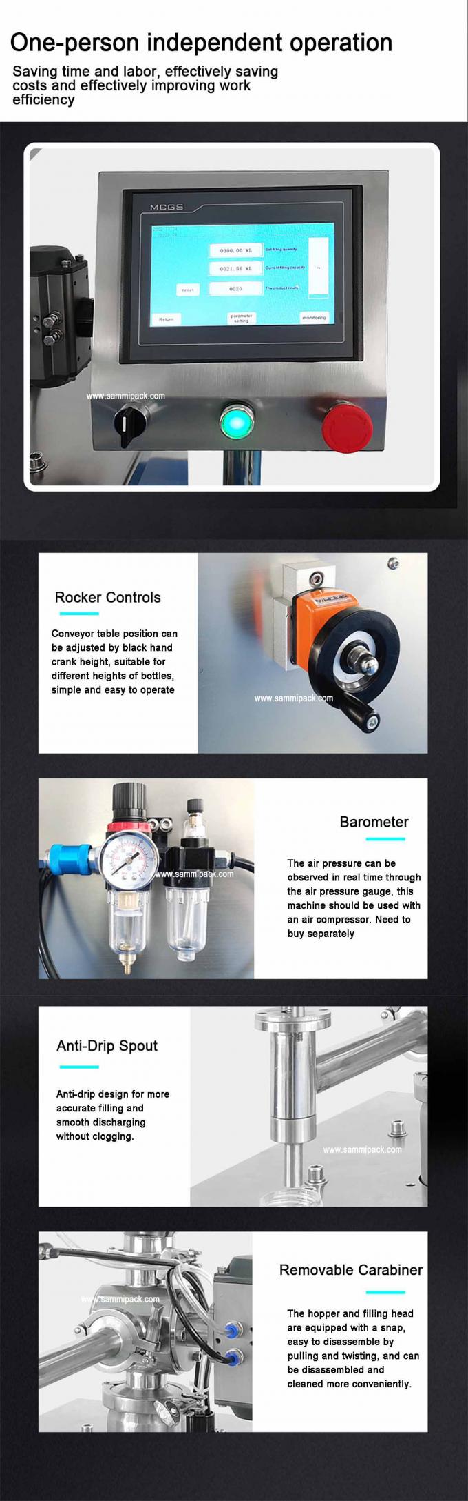 Konveyör ve Dokunmatik Ekranlı Kolay Kullanımlı Dikey Macun Dolum Makinesi 3