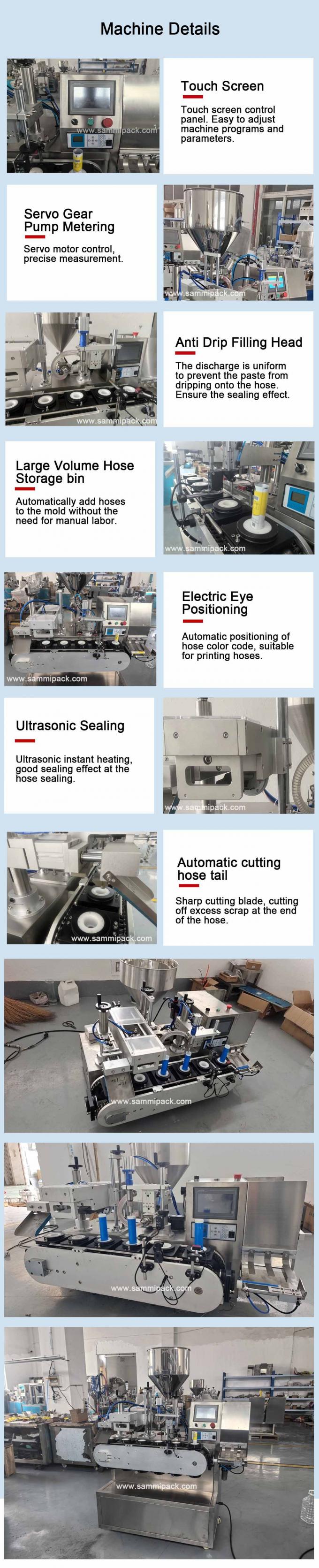 Otomatik Pnömatik Alüminyum El Kremi Çift Çift Hazneli Tüp Dolum Sızdırmazlık Dolum Makinesi 4