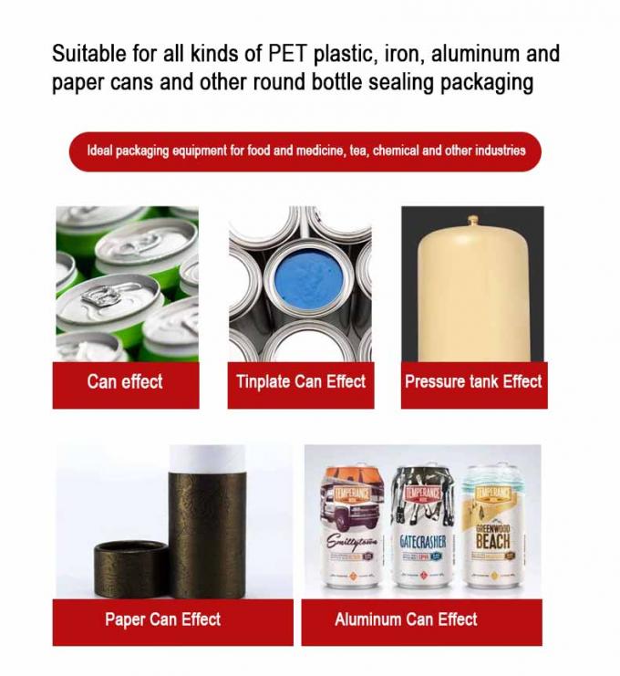 Süt Tozu Boya İçecek Gıda Sardalya Ton Balığı Teneke Kutular İçin Otomatik Masa Üstü Kapatma ve Sızdırmazlık Makinesi 5