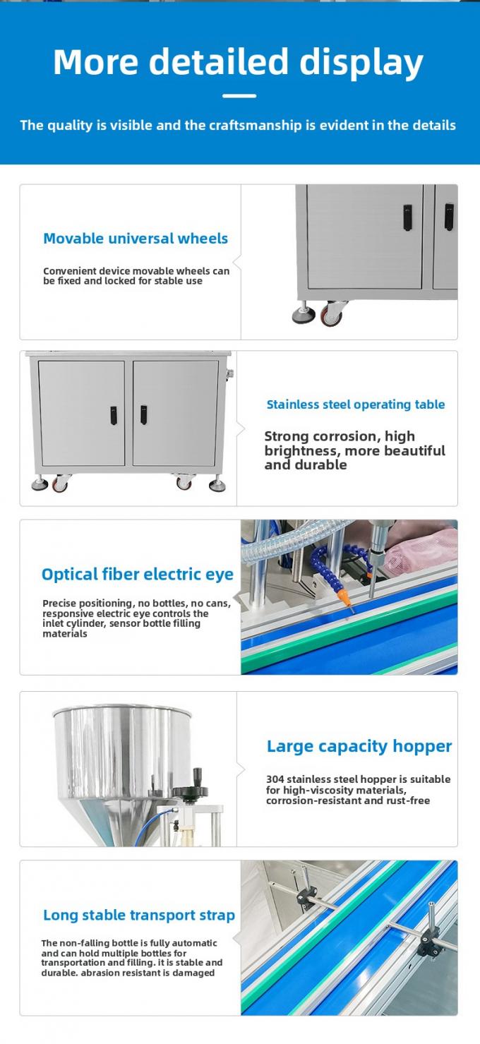 Kolay Çalışma Tam Otomatik Servo Rotor Pompası Bal İçin Paste Sıvı Doldurma Makinesi Sıvı Pisik Fıstık Tereyağı Ketçap 4