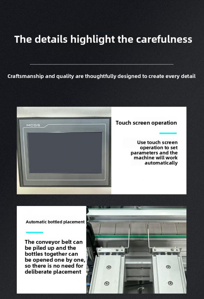 Yüksek Hızlı Otomatik Masaüstü 4 Kafalı Manyetik Pompalı Sıvı Dolum ve Kapak Kapatma Makinesi (Su İçecek Otomatik Dolum ve Kapak Kapatma) 7