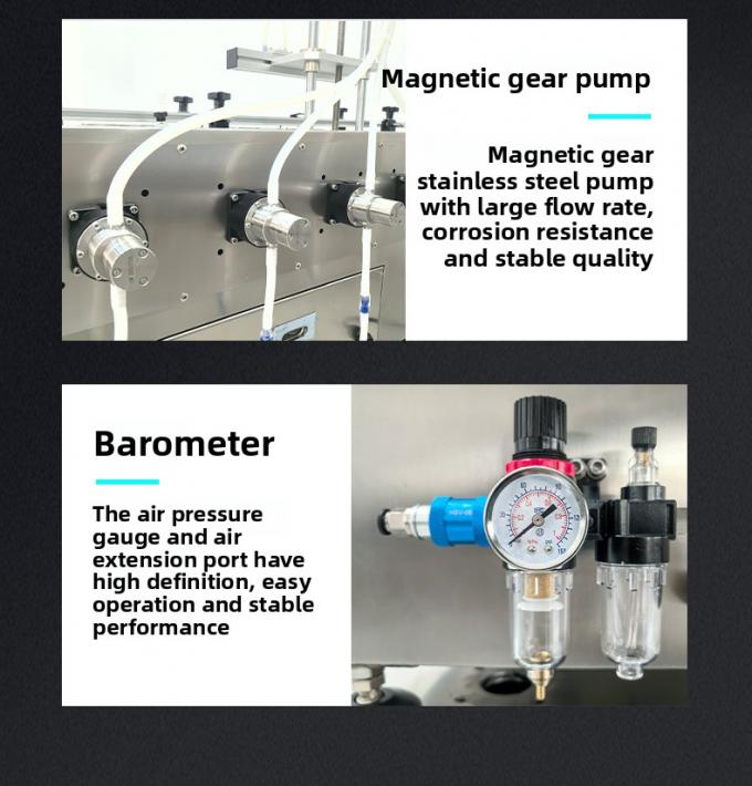 Yüksek Hızlı Otomatik Masaüstü 4 Kafalı Manyetik Pompalı Sıvı Dolum ve Kapak Kapatma Makinesi (Su İçecek Otomatik Dolum ve Kapak Kapatma) 9