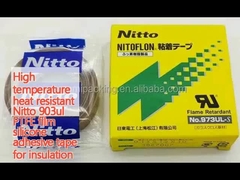 Yüksek sıcaklığa dayanıklı Nitto 903ul PTFE film silikon yapışkan bant yalıtım için